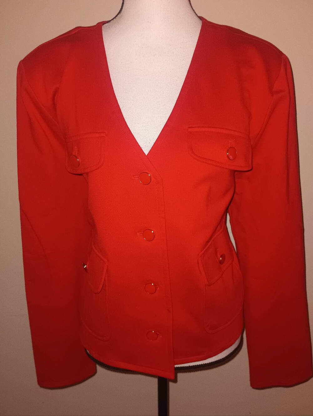 Nwot Cato Women's Red V-Neck Button Front Jacket SZ20-22